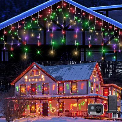 China Icicle Light Qunlight Christmas Lights 300 LED Holiday Remote Control Lighting Window Curtain Fairy Led String Icicle Lights for sale