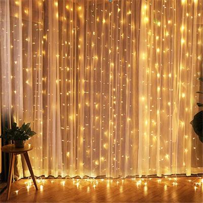 China 3x3m Beautiful Twinkling Garland 304LED 8 Modes Fairy Romantic Window Curtain String Lights For Bedroom Wedding Decorations for sale