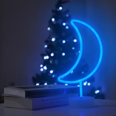 China Table Lamp Neon Moon Shaped Marquee Neon Sign Desk Light for Home Decoration and Party Decoration for sale