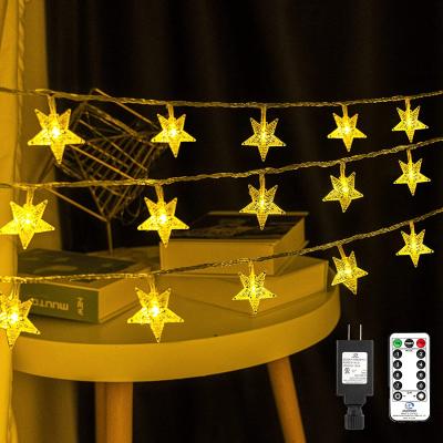 China Amazon Star String Lights Waterproof 100 Modes 30V 8 LED 39FT Christmas Holiday Lighting Decoration Star Fairy Led Strip Lights for sale