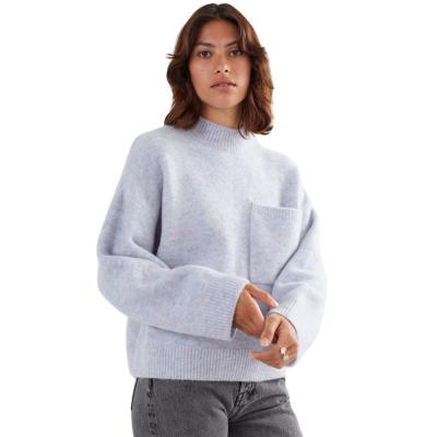 China wholesale custom Anti-wrinkle 2022 women knitted sweater wool blend knit women pullovers sheath long pullover knitwear women for sale