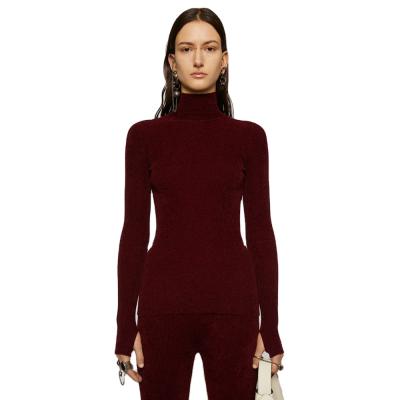 China 2021Fashion Custom Anti-wrinkle women clothes long sleeve turtle neck women knitwear pullover ladies solid color casual thin sweaters for sale