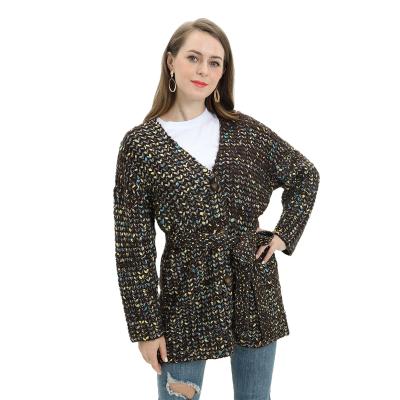 China 2020 New Anti-wrinkle Fashion Wholesale Buttoned Winter Women Casual Long Sleeve Knitted Cardigan Mohair Custom Sweater for sale