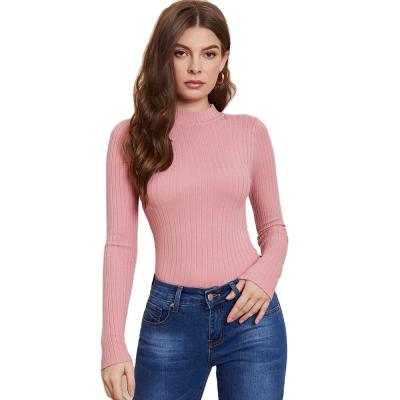 China 2021 Wholesale Custom Anti-Wrinkle Women's Sweaters Sheath Long Ladies Apparel Knitwear Pullover Casual Women Mock Neck Sweater For Women for sale