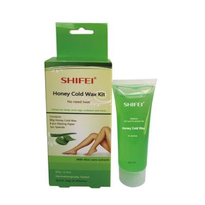 China SHIFEI Hair Removal Depilatory Wax 80g Honey Cold Wax Kit In Paper Box for sale