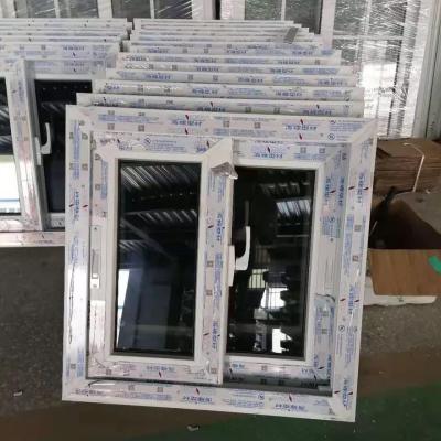 China Ventana corredera de PVC blanco, a prueba de viento, ventanas correderas horizontales de doble acristalamiento en venta