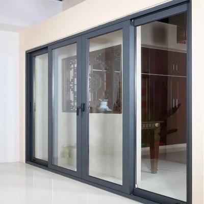 China Exterior House Aluminium Sliding Door Soundproof Double Glazed Sliding Door for sale