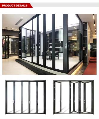 Chine Porte pliante en aluminium de haute sécurité double vitrage Porte pliante de balcon sur mesure à vendre