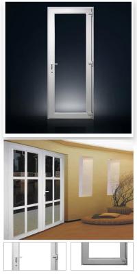 China Modern Residential PVC Glass Entry Door Vinyl Casement French Doors Cutomized for sale