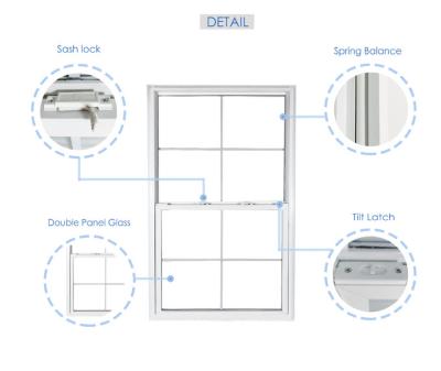 Китай Настройка одноподвешенных окон из UPVC с двойным закаленным стеклом продается