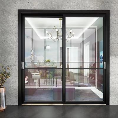 China Double Glass Balcony Aluminum Sliding Door External Sliding Glass Patio Doors for sale