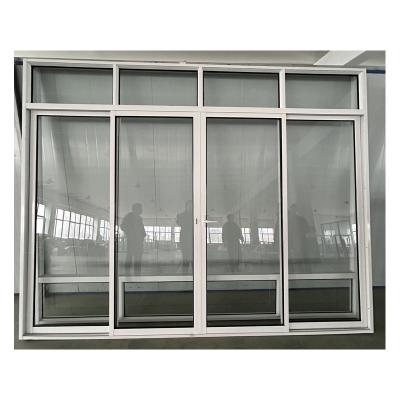 China Puerta corredera de vidrio doble de aluminio recubierta en polvo con pantalla para casa en venta