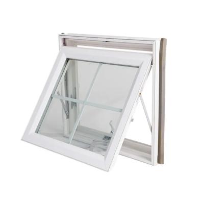 China Ventana de toldo de PVC UPVC blanco estilo francés de vidrio doble Diseño de tamaño pequeño en venta