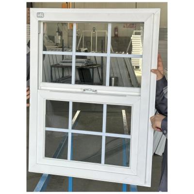 Китай UPVC одноподвешенные виниловые окна звукоизоляционные двойные вертикальные скользящие окна продается