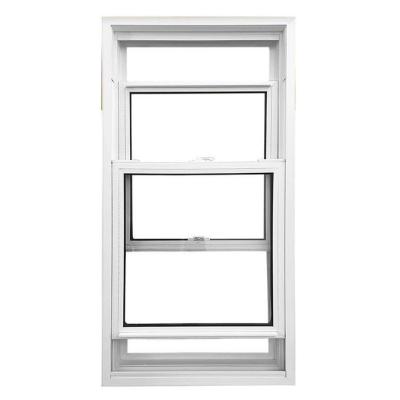 China American PVC Vertical Sliding UPVC Windows Vinyl Double Hung Low E Glass Windows for sale