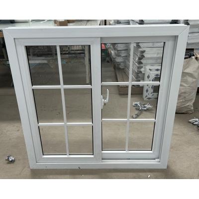 China UPVC / PVC schuifvenster en deur glasglas schuifvensters met grill Te koop