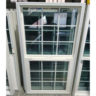 China Vertical Opening Double Hung Vinyl Windows White Double Glazed Vinyl Windows for sale