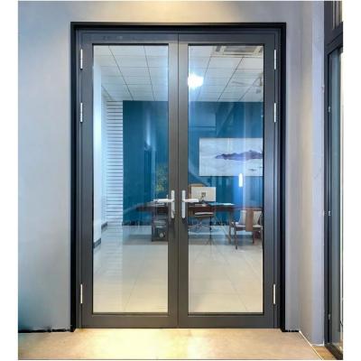 Chine Porte d'entrée en verre d'aluminium moderne Porte en verre d'aluminium extérieure transparente à vendre