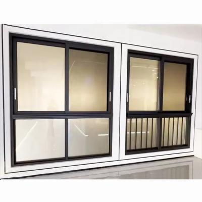 China Modern Aluminum Sliding Glass Window Horizontal Double Glass Sliding Window for sale