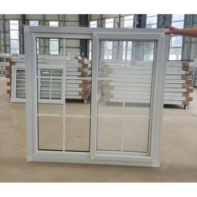 中国 Single Glass Tempered Glazed UPVC Sliding Window And Door With Grill Mosquito Mesh 販売のため