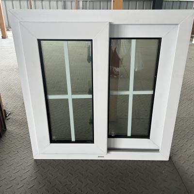 China Hurricane Impact Double Glazed Pvc Profile UPVC Sliding Windows With Impact Laminate Glass for sale