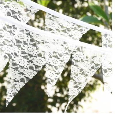 China Wedding/Birthday/Baby Show Party Decorative Accessory OurWarm Party Supplies 2.5m Triangle Flag Props Lace Up Banner For Wedding for sale