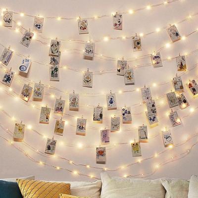 China OurWarm J-DC-JZ-DGN-1 Home Decoration Waterproof 100 DIY LED Photo String Lights with Clips for Wedding Party for sale