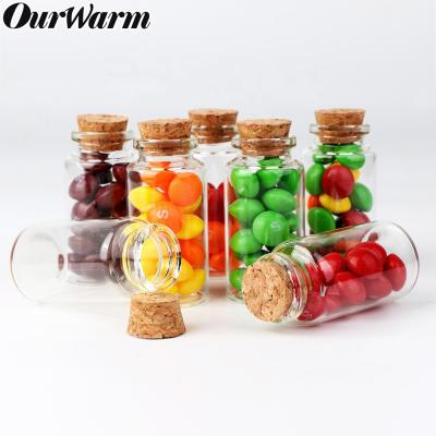 China Perfect for Wedding Favors OurWarm 48pcs 25ml Small Mini Glass Bottle Wish Wedding Favor Jar with Cork Stopper for sale