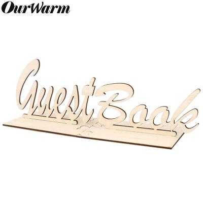 China OurWarm Wholesale Baby Shower Wedding DIY Guest Book Wooden Sign Ornaments Wedding Decoration for sale