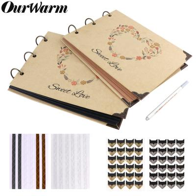 China OurWarm Wholesale Black Polaroid Photo Album Wedding Guest Book Wedding Guest Book Wrapping Paper for sale