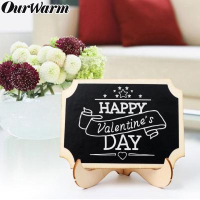 China OurWarm 10 Pcs Wedding Party Wooden Table Number Decoration Marks Mini Chalkboard Wedding Signs For Food for sale