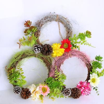 China OurWarm 20cm Cards Christmas Wedding House Front Door Wreath Decorative Flower for sale