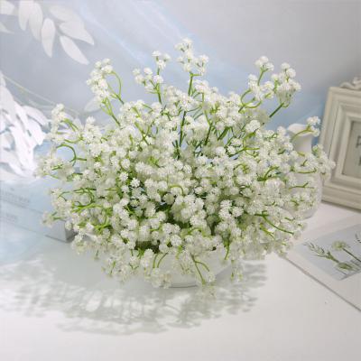 China OurWarm White Latex Plastic Cards 30cm Mini Decorative Artificial Flowers Baby's Breath Gypsophila for sale