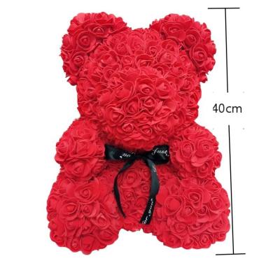 China LOW MOQ Custom Made Preserved Heart LED Teddy Flower Rose Bear For Valentine With Box Christmas 25cm 40cm 70cm Valentine's Day Gifts for sale