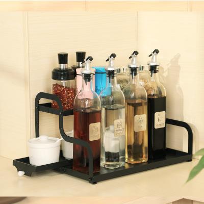 China Sustainable Multifunctional Drawer Design Carbon Steel Kitchen Countertops Spice Storage Organizer for sale