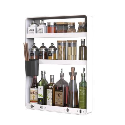 China High Quality Sustainable Wall Mounted Type Carbon Steel Kitchen Storage Rack Metal Spice Rack for sale