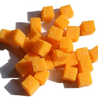 China Wholesale Cheap Snacks Price Fruit Flavor Filled Cube Shape Mango Soft Candy for sale