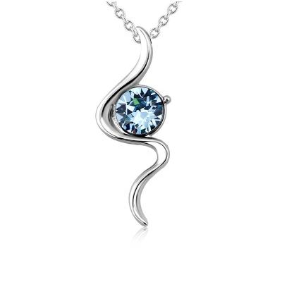 China OUXI ALLOY personalized blue crystal necklace for valentine's day jewelry 16127 for sale