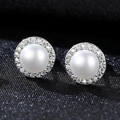 China OUXI Freshwater Pearl 925 Sterling Silver Stud Earrings Beauty Women Gift Jewelry Manufacturer Y21448 for sale