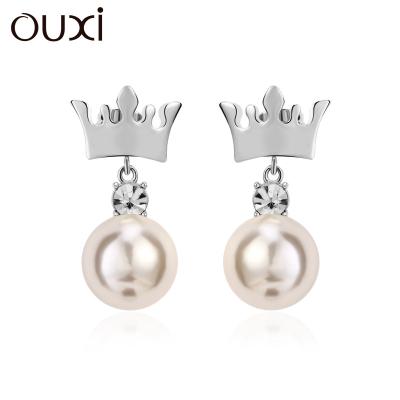 China FASHIONABLE OUXI 20462 Pearl Royal Crystal Freshwater Gold Plated Stud Earrings Fashion Women Gift Jewelry Maker The Beautiful for sale