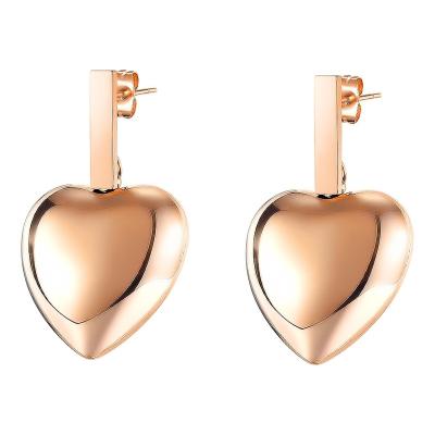 China OUXI New Arrival FASHIONABLE Heart Shape Gold Plated Stainless Steel Titanium Earrings Fashion Beauty Gift Ornaments Making B20183 for sale