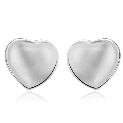 China OUXI FASHIONABLE Small Earrings Silver Color Heart Shape Stud Earrings For Girls 20527 for sale