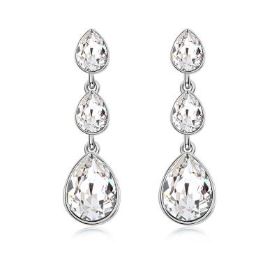 China FASHIONABLE Teardrop Alloy OUXI Bridal Earrings 26039 Crystal Jewelry Long Earrings Elegant for sale