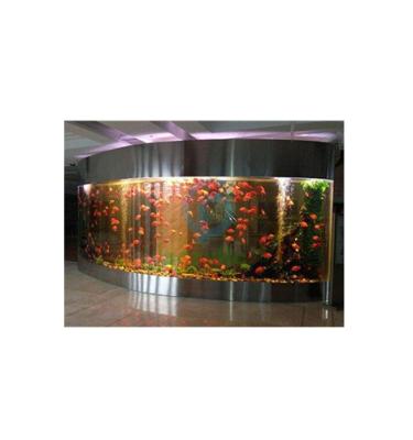 China PG Wholesale Large Living Aquarium 3d Bottom Curved Acrylic Fish Tank for sale