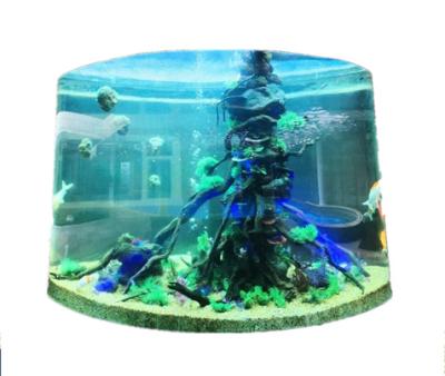 China Cylindrical Viable Freshwater Fish Aquarium PAGE Thick Lucite Acrylic Water Tank for sale