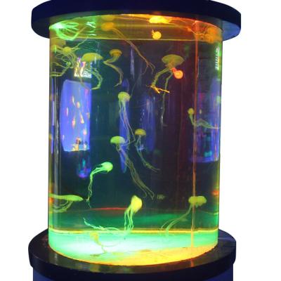 China Viable PAGE Elegant Clear Round Cylinder Acrylic Glass Aquarium for sale