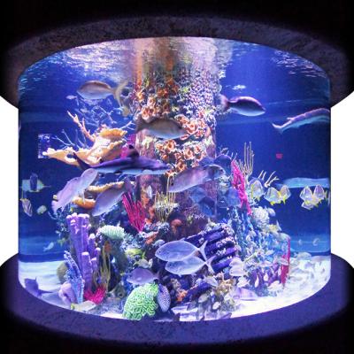 China China manufacture 100% viable virgin pmma acrylic circular round aquarium PG fish tank for sale