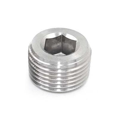 China OEM High Precision Flat Stainless Steel Pipe Fittings Hex Plug Socket Wholesale for sale