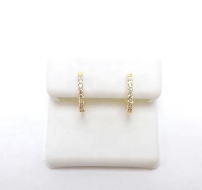 China Cute High Quality 14k Gold Plated Tasty CZ Huggies Hoop Earrings 925 Sterling Silver Tiny Circle Earings for sale