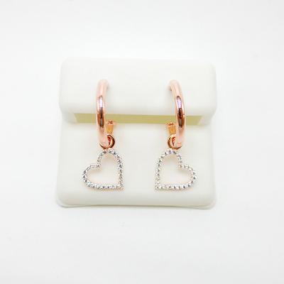 China 925 Trendy Trendy Silver Hoop Earring Dangling Circle Heart Open Earrings for sale